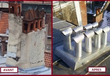 Arasement de cheminées et habillage en zinc – Lille